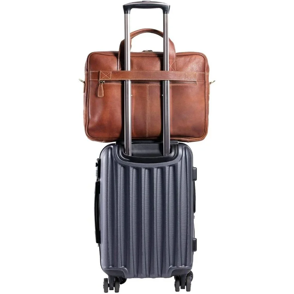 Men's Brown Leather Breifcase for Office